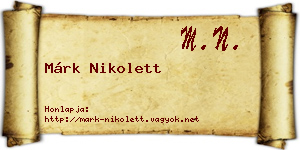 Márk Nikolett névjegykártya