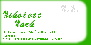 nikolett mark business card
